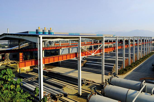 A concrete pile factory in China